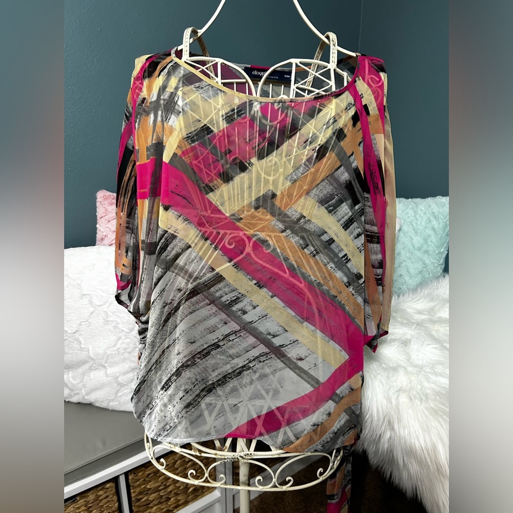 Multicolor sheer top